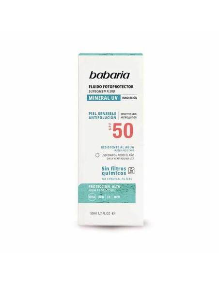 Protecteur Solaire Fluide Babaria Solar Mineral Uv Spf 50 50 ml