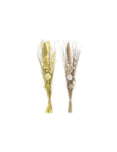 Branche DKD Home Decor Naturel Doré Blanc Jaune Fleur séchée (30 x 30 x 100 cm) (2 Unités)