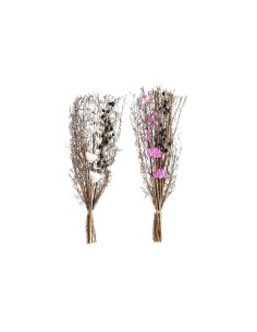Branche DKD Home Decor Rose Marron Blanc Fleur séchée (2 Unités) (30 x 30 x 65 cm)