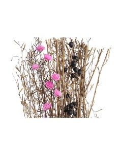Branche DKD Home Decor Rose Marron Blanc Fleur séchée (2 Unités) (30 x 30 x 65 cm) 2