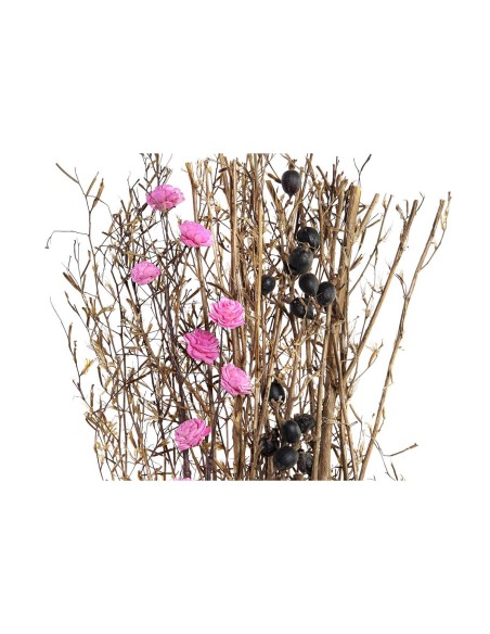 Branche DKD Home Decor Rose Marron Blanc Fleur séchée (2 Unités) (30 x 30 x 65 cm)