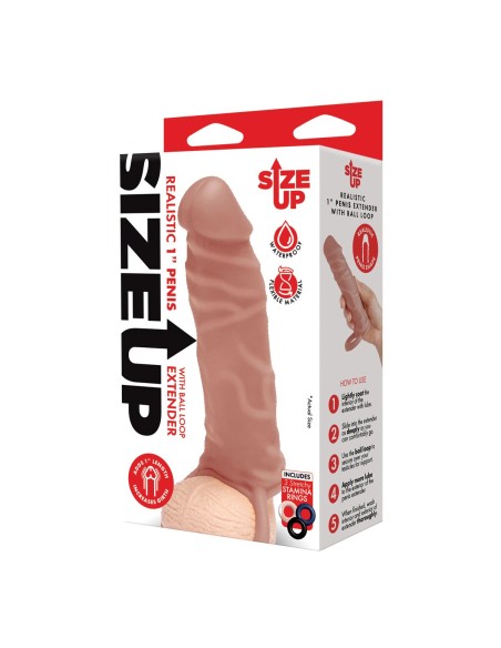 Manchon de pénis Size Up Marron Viande Ø 4 cm 15,2 cm