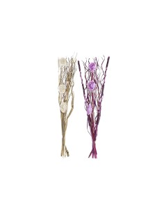 Branche DKD Home Decor Rose Lila Blanc Fleur séchée (30 x 30 x 100 cm) (2 Unités)