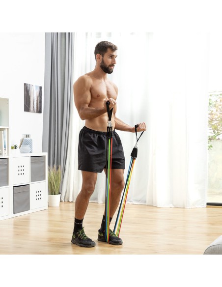 Set de Bandes de Résistance avec Accessoires et Guide d´Entraînement Rebainer InnovaGoods 5 Unités