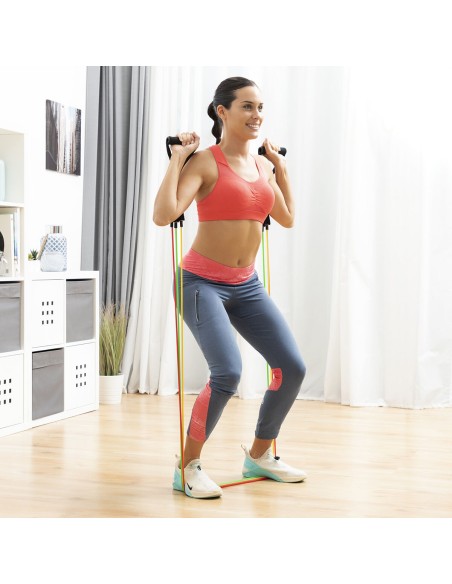 Set de Bandes de Résistance avec Accessoires et Guide d´Entraînement Rebainer InnovaGoods 5 Unités