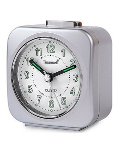 Réveil Analogique Timemark Argenté Silencieux avec son Mode nuit