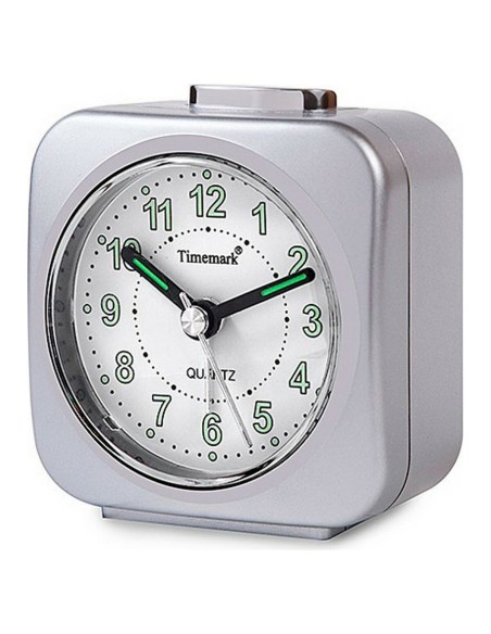 Réveil Analogique Timemark Argenté Silencieux avec son Mode nuit