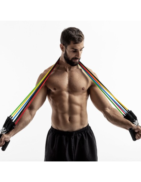 Set de Bandes de Résistance avec Accessoires et Guide d´Entraînement Rebainer InnovaGoods 5 Unités