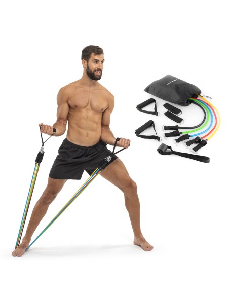Set de Bandes de Résistance avec Accessoires et Guide d´Entraînement Rebainer InnovaGoods 5 Unités