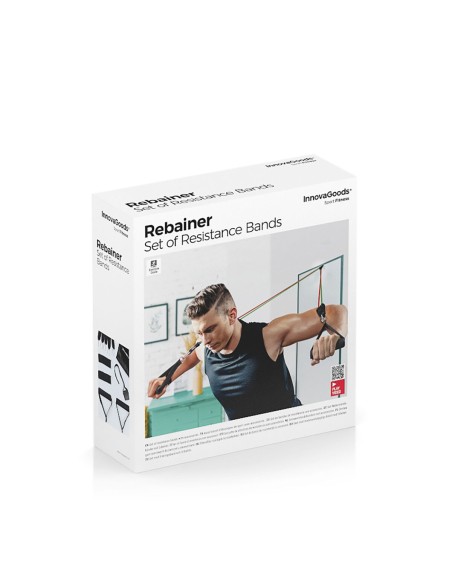 Set de Bandes de Résistance avec Accessoires et Guide d´Entraînement Rebainer InnovaGoods 5 Unités