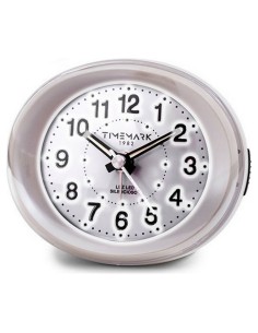 Réveil Analogique Timemark Blanc Lumière LED Silencieux Snooze Mode nuit 9 x 9 x 5,5 cm (9 x 9 x 5,5 cm)