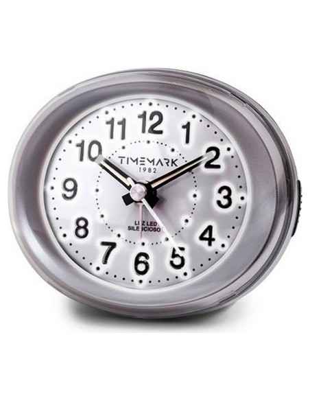 Réveil Analogique Timemark Argenté Lumière LED Silencieux Snooze Mode nuit 9 x 9 x 5,5 cm (9 x 9 x 5,5 cm)