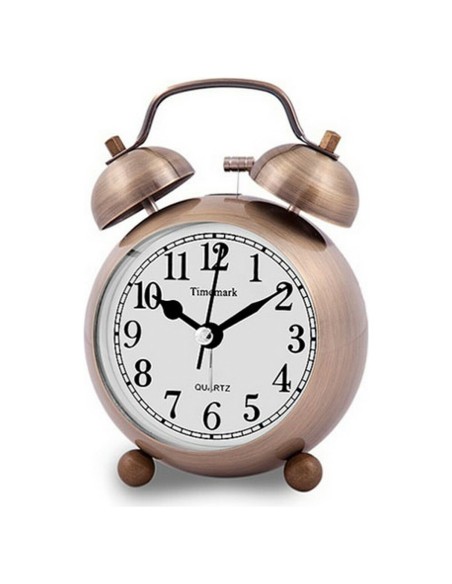 Réveil Analogique Timemark Bronze Lumière avec son 9 x 13,5 x 5,5 cm (9 x 13,5 x 5,5 cm)