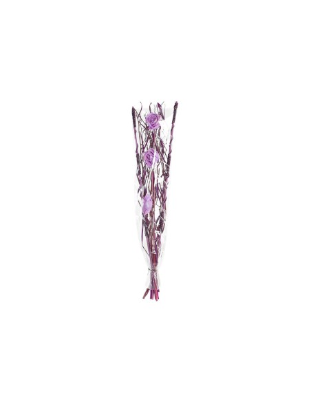 Branche DKD Home Decor Rose Lila Blanc Fleur séchée (30 x 30 x 100 cm) (2 Unités)