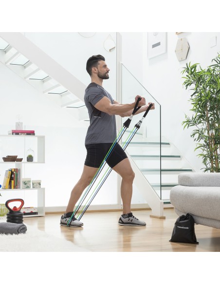 Set de Bandes de Résistance avec Accessoires et Guide d´Entraînement Tribainer InnovaGoods 3 Unités