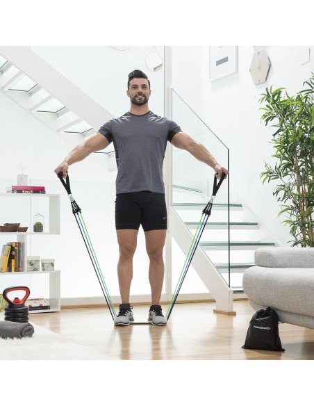 Set de Bandes de Résistance avec Accessoires et Guide d´Entraînement Tribainer InnovaGoods 3 Unités