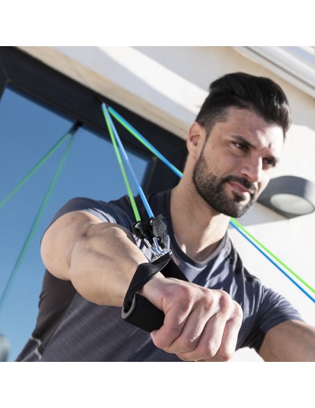 Set de Bandes de Résistance avec Accessoires et Guide d´Entraînement Tribainer InnovaGoods 3 Unités