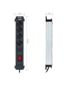 Rallonge 4 prises Schuko avec interrupteur TM Electron 230 V 2