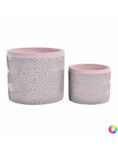 Set de pots de fleurs DKD Home Decor Ciment 2 Pièces 2 Unités (17 x 17 x 15 cm) 2