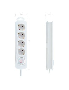 Rallonge 4 prises Schuko avec interrupteur TM Electron 250 V 2