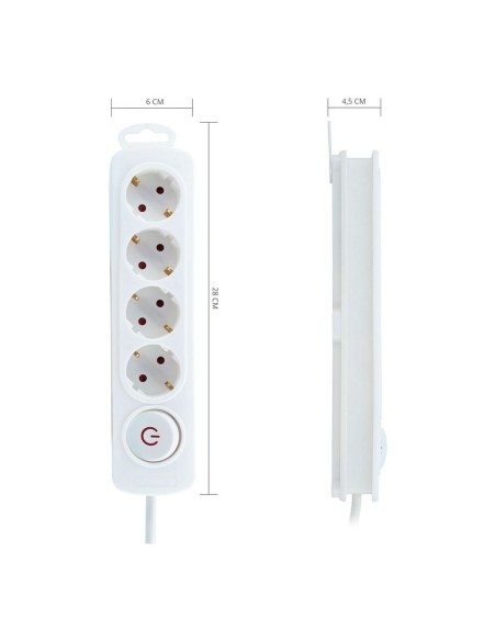 Rallonge 4 prises Schuko avec interrupteur TM Electron 250 V