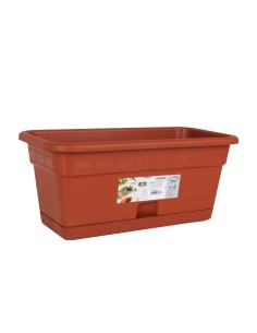 Jardinière avec support Dem Squares Rectangulaire Marron 40 x 20 cm (12 Unités) 2
