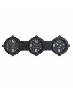 Horloge Murale DKD Home Decor Verre Noir Fer (58 x 6.5 x 18 cm)