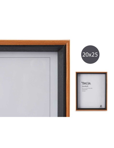 Cadre photo Noir Marron 22 x 27 x 3 cm Verre Bois MDF