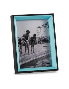 Cadre photo Noir Bleu Verre 3 x 20 x 15 cm Bois MDF