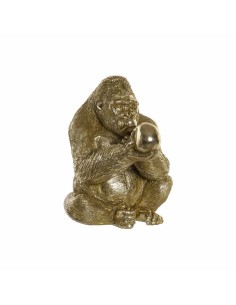 Figurine Décorative DKD Home Decor Doré Résine Gorille (33 x 33 x 43 cm)