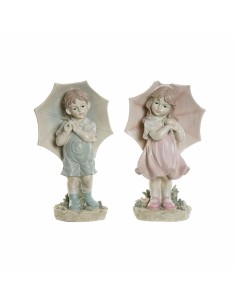 Figurine Décorative DKD Home Decor 28 x 20 x 48,5 cm Bleu Rose Enfant (2 Unités)