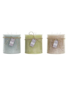 Bougie DKD Home Decor Vanille Cire Basique (12 x 12 x 12 cm) (3 Unités)