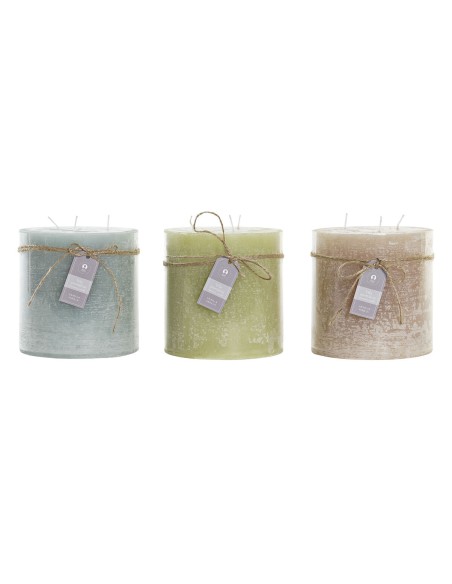 Bougie DKD Home Decor Vanille Cire Basique (12 x 12 x 12 cm) (3 Unités)