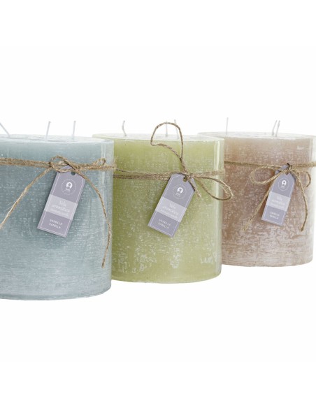 Bougie DKD Home Decor Vanille Cire Basique (12 x 12 x 12 cm) (3 Unités)