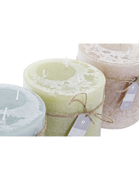 Bougie DKD Home Decor Vanille Cire Basique (12 x 12 x 12 cm) (3 Unités)