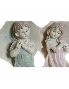 Figurine Décorative DKD Home Decor 28 x 20 x 48,5 cm Bleu Rose Enfant (2 Unités) 2