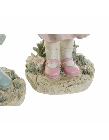 Figurine Décorative DKD Home Decor 28 x 20 x 48,5 cm Bleu Rose Enfant (2 Unités)