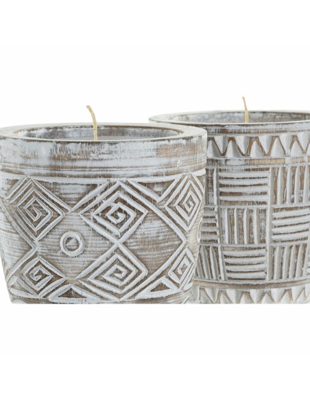 Bougie DKD Home Decor Bois Cire (2 Unités)