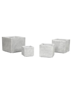 Cache-pot Home ESPRIT Gris Magnésium 37 x 37 x 31,5 cm (4 Unités)
