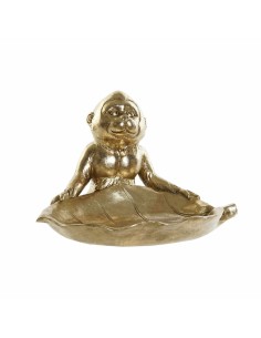 Figurine Décorative DKD Home Decor Doré Colonial Feuille d'une plante 23 x 20,4 x 14,8 cm