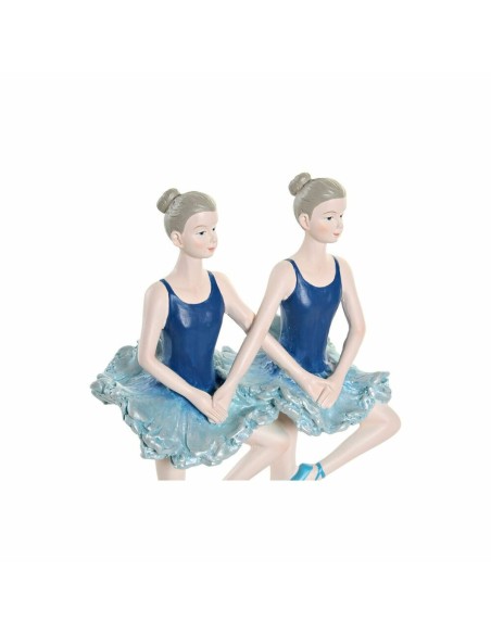 Figurine Décorative DKD Home Decor Bleu Romantique Danseuse Classique 14 x 7,5 x 21,5 cm