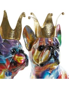 Figurine Décorative DKD Home Decor 18,5 x 11,5 x 23,5 cm Multicouleur Chien (2 Unités) 2