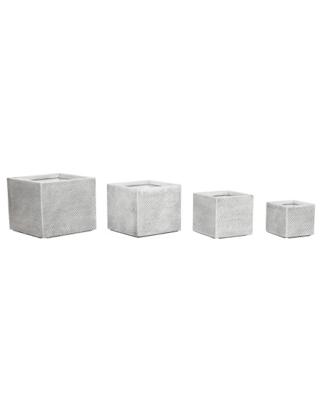 Cache-pot Home ESPRIT Gris Magnésium 37 x 37 x 31,5 cm (4 Unités)