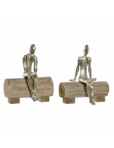 Figurine Décorative DKD Home Decor Marron Scandi 17 x 12 x 21 cm (2 Unités)