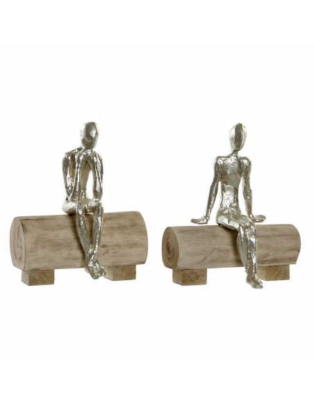 Figurine Décorative DKD Home Decor Marron Scandi 17 x 12 x 21 cm (2 Unités)