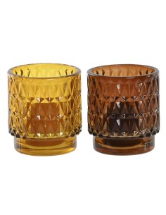 Ensemble de Bougies DKD Home Decor Marron Moutarde (2 Unités) 2