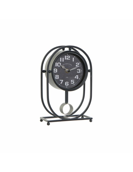 Horloge de table DKD Home Decor Verre Noir Fer (16.5 x 7 x 25 cm)