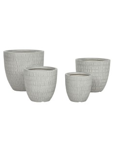 Cache-pot Home ESPRIT Gris Magnésium 44 x 44 x 43 cm (4 Unités)