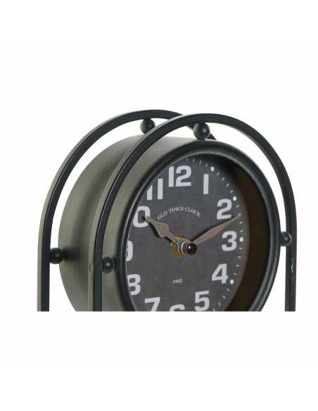 Horloge de table DKD Home Decor Verre Noir Fer (16.5 x 7 x 25 cm)