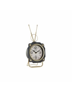 Horloge de table DKD Home Decor Noir Doré Verre Fer Vintage 15,5 x 8,5 x 32 cm
